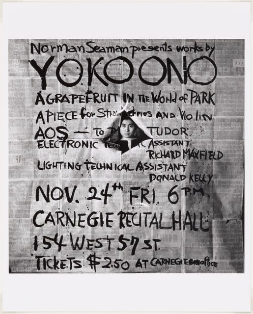 Yoko Ono, ‘Works by Yoko Ono, poster, Carnegie Recital Hall, New York, November 24, 1961.’, 1961, The Museum of Modern Art