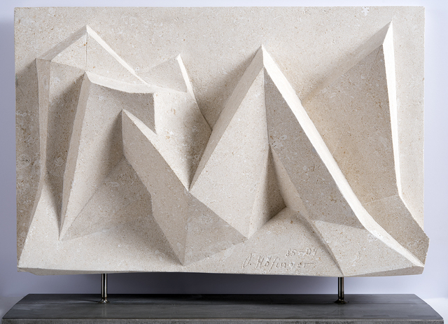 Oskar Höfinger, ‘Reclining Nude Landscape ’, Sculpture, Sandstone and metal, Odon Wagner Gallery