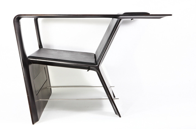 Sebastian Errazuriz, ‘Delta Chair’, 2008, Design/Decorative Art, Carved and stained laminated plywood and leather, Cristina Grajales Gallery