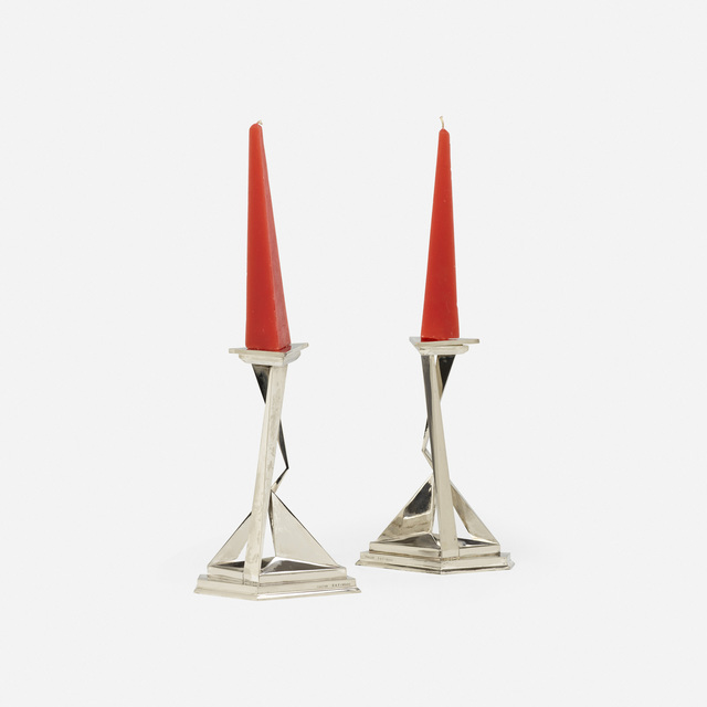 Salvador Dalí, ‘Castor and Pollox candlesticks, pair’, 1975, Design/Decorative Art, Silver-plate, Rago/Wright