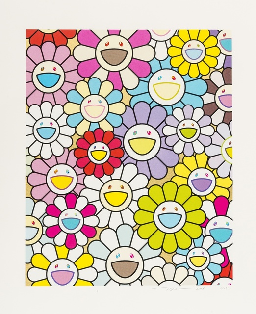 Takashi Murakami, ‘A Little Flower Painting: Yellow, White and Purple (Gold) & Pink, Purple and Many other Colors (Platinum)’, 2018, Forum Auctions