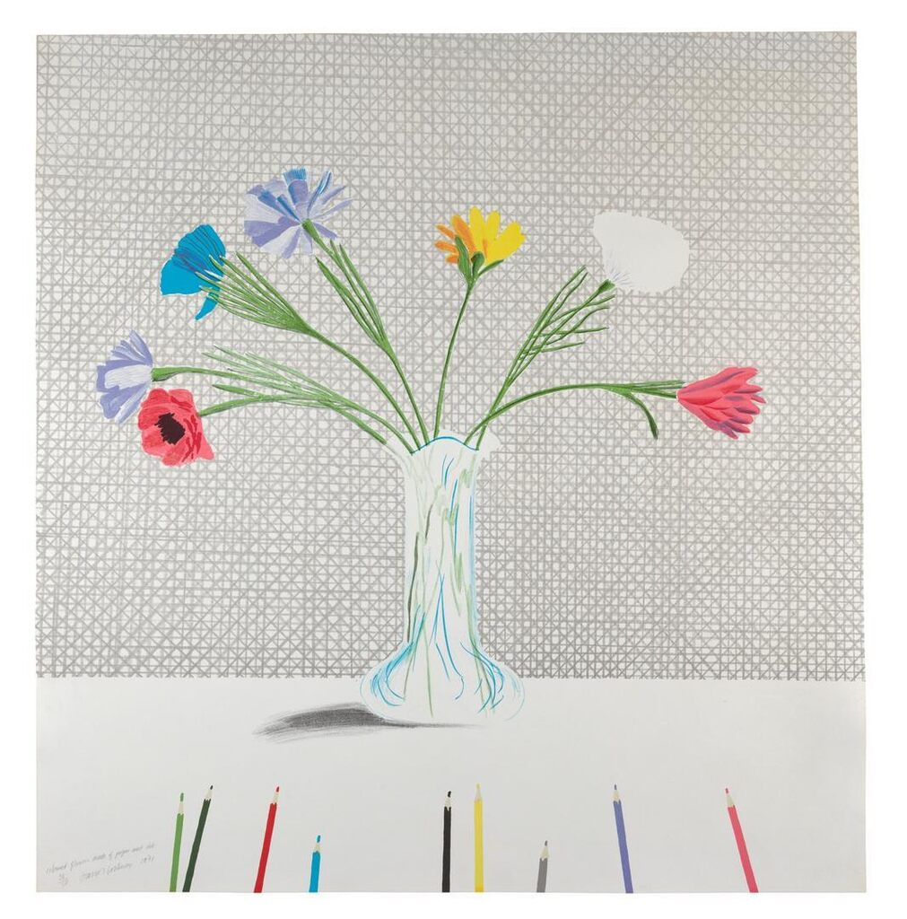 David Hockney - Coloured Flowers Made of Paper and Ink