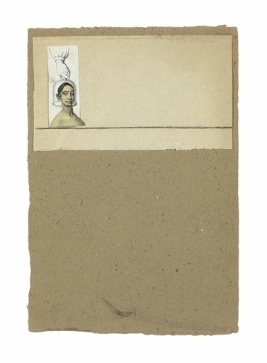 Robert Rauschenberg, ‘Untitled (Female Head under Glass)’, Engraving, graphite, and paper collage on paperboard, Christie's