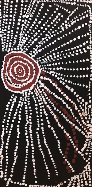 Bill Whiskey Tjapaltjarri, ‘Rockholes Near the Olgas (cat: NABWT_RNO10-07005PAG)’, 2007, Painting, Acrylic on board, Nanda\Hobbs