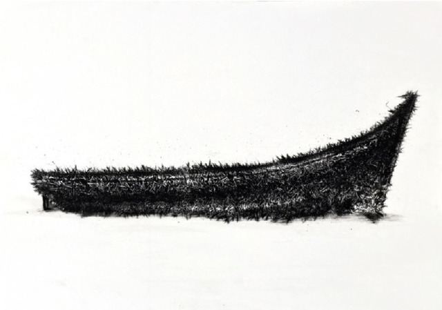 NACER, ‘Flouka’, 2016, Mixed Media, Gouache on japan paper slips on egafix, Mark Hachem Gallery