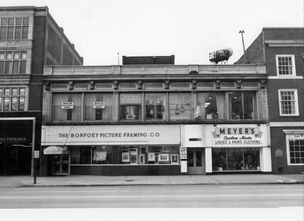 Our original outdoor signage and store facade. Neither of the two buildings on either side of us are still there. To the right is now 17th street AKA "Viktor Schreckengost Way" and to the left is a new 10 story apartment building. Makes me feel like the house in the movie "Up" Our original outdoor signage and store facade. Neither of the two buildings on either side of us are still there. To the right is now 17th street AKA "Viktor Schreckengost Way" and to the left is a new 10 story apartment building. Makes me feel like the house in the movie "Up"