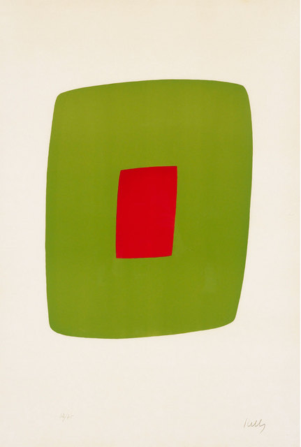 Ellsworth Kelly, ‘Green with Red (Vert avec Rouge)’, 1964-65, Print, Original lithograph in color on BFK RIVES paper, Robert Fontaine Gallery