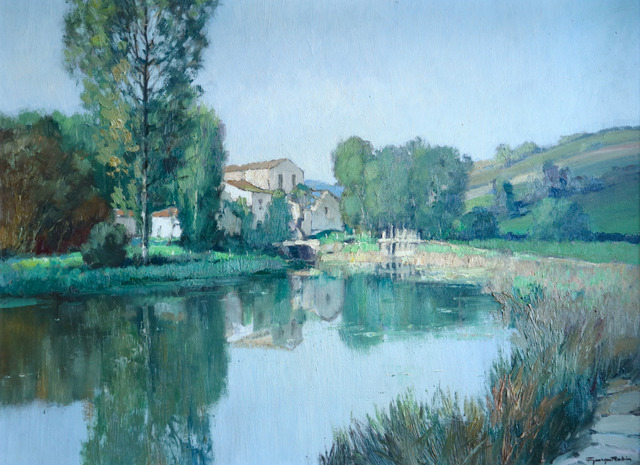 Georges Charles Robin, ‘Moulin sur une Rivière’, ca. 1950s, Painting, Oil on Canvas, Gladwell & Patterson