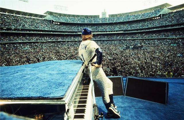 Terry O'Neill, ‘Terry O’Neill – Elton John, Dodgers Stadium, Los Angeles ’, 1975, Photography, Archival C-Print, Mouche Gallery