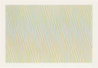 Bridget Riley - Untitled [Blue] (Schubert 25)