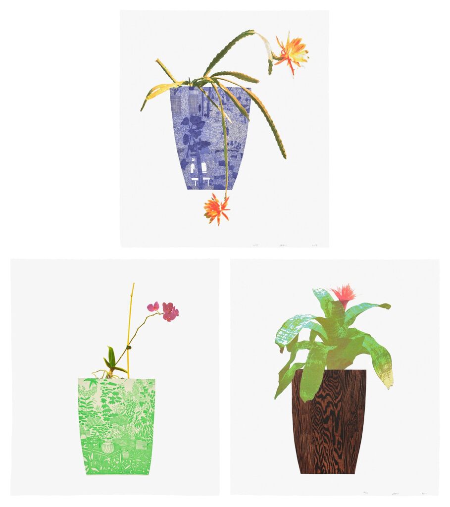 Jonas Wood - Three Landscape Pots