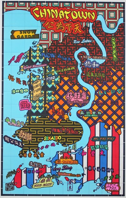 Lordy Rodriguez, ‘San Francisco Neighborhood- Chinatown’, 2013, Drawing, Collage or other Work on Paper, Ink on paper, Hosfelt Gallery