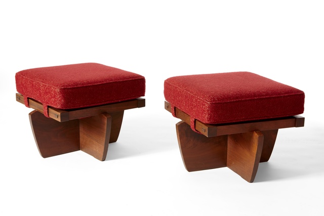 George Nakashima, ‘Pair "Greenrock" Ottomans’, 1983, 1950
