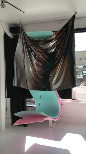 Jaklin Romine, ‘Living With SCI’, 2019, Installation, Holographic printed fabric, foam, metal rod, Superposition