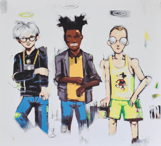 Hebru Brantley, ‘Three The Hard Way’, 2017, Print, 18-color Hand-Pulled Screen Print on Mohawk Superfine UltraWhite, 160 lb cover with Deckled Edges, ArtLife Gallery