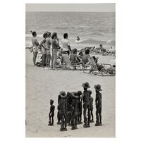 People and Statues on Beach, San Juan, Puerto Rico