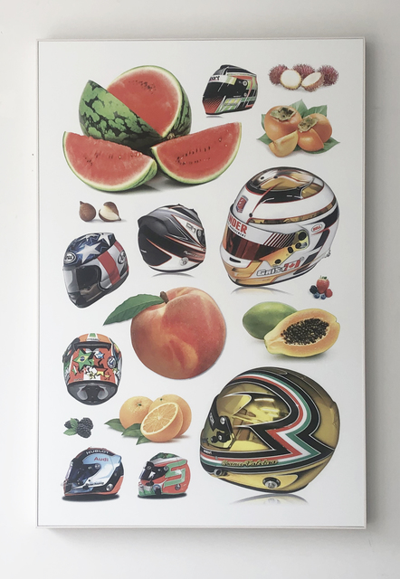 Jeff Gibson, ‘Untitled (Fruit, Helmets)’, 2017, LMAKgallery