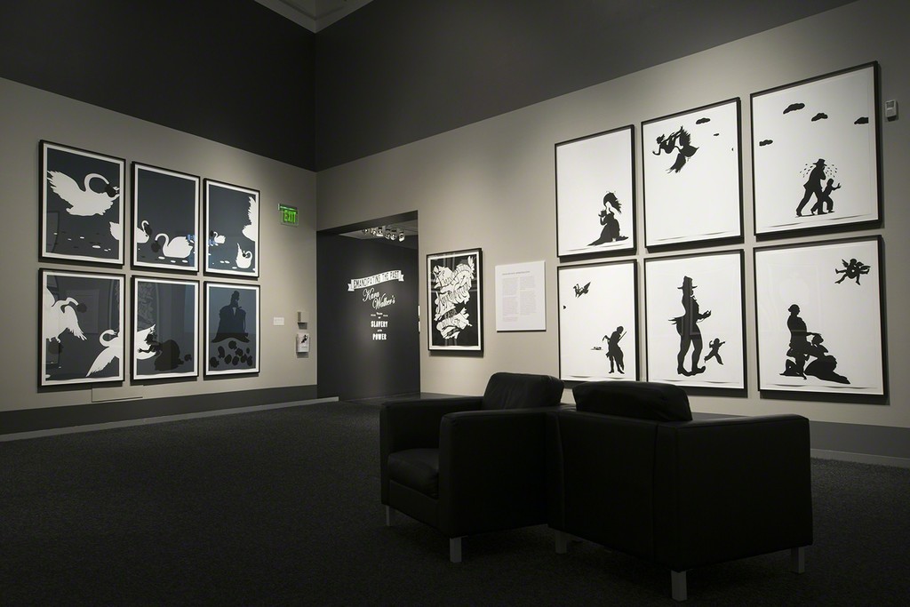 Installation view of "Emancipating the Past: Kara Walker's Tales of Slavery and Power" at Bellevue Arts Museum, Bellevue (2016) Courtesy of Bellevue Arts Museum Installation view of "Emancipating the Past: Kara Walker's Tales of Slavery and Power" at Bellevue Arts Museum, Bellevue (2016) Courtesy of Bellevue Arts Museum