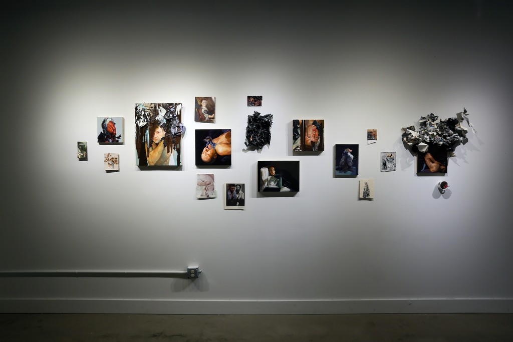 Installation of collages and paintings by David Antonio Cruz. Installation of collages and paintings by David Antonio Cruz.