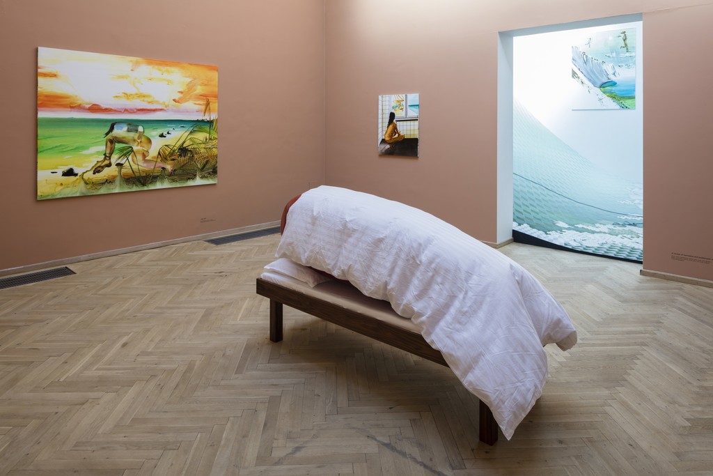 John Kørner, "A review of normative and problematic sleep 4", 2017 et al. Installation view from 'Altid mange problemer', Kunsthal Charlottenborg, 2017. Photo by Anders Sune Berg. John Kørner, "A review of normative and problematic sleep 4", 2017 et al. Installation view from 'Altid mange problemer', Kunsthal Charlottenborg, 2017. Photo by Anders Sune Berg.