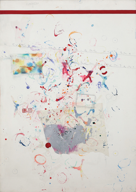 Alighiero Boetti, ‘Senza titolo (Scimmie)’, 1990, Painting, Collage and mixed media on paper laid on canvas, Dep Art Gallery