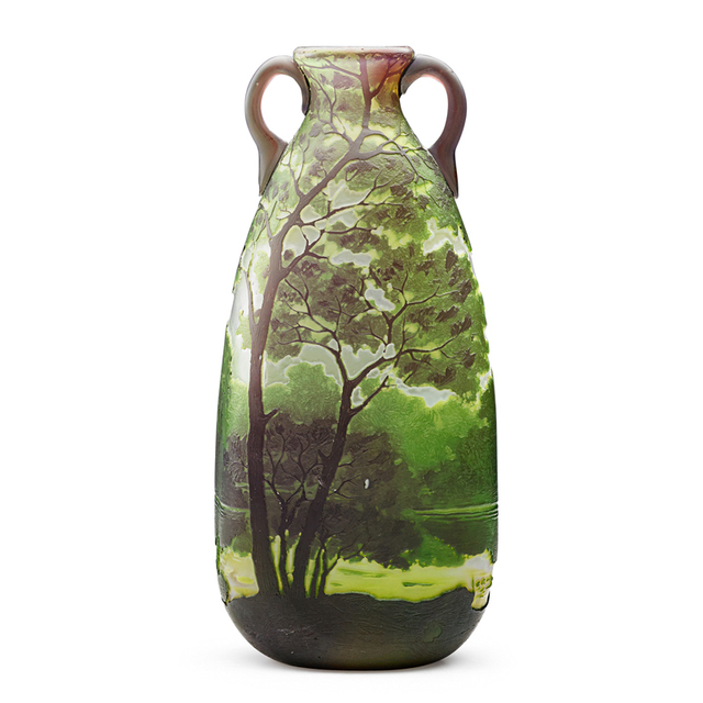 Legras, ‘Two-Handled Scenic Vase, France’, Early 20th C., Design/Decorative Art, Acid-Etched Cameo Glass, Rago/Wright