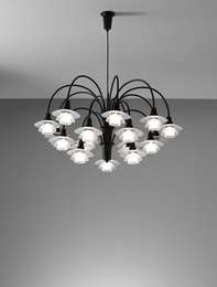 Eighteen-armed "Cascade" ceiling light, type 1/1 shades
