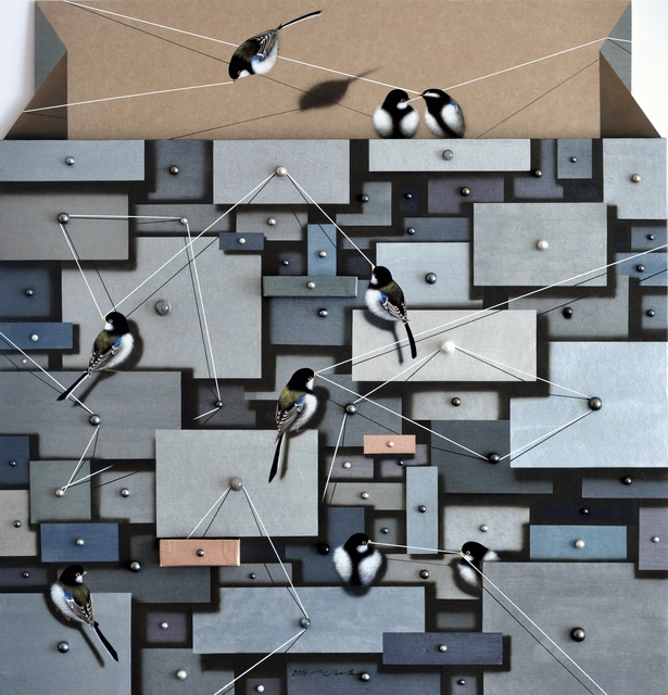 Hai Yun Jung, ‘Capitalism’, 2014, Painting, Oriental water color and black pearl on thick mulberry paper, Gallery LVS