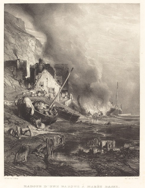Eugène Isabey, ‘Radoub d'une Barque à la Marée Basse (Refitting of a Ship at Low Tide)’, 1833, National Gallery of Art, Washington, D.C.