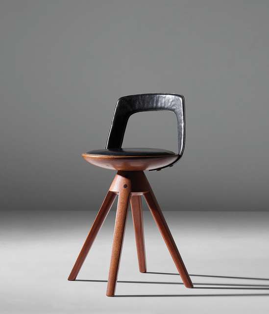 Edvard and Tove Kindt-Larsen, ‘Rare swivel stool’, circa 1957, Design/Decorative Art, Teak, leather, brass, Phillips
