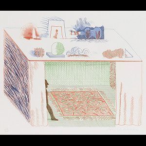 David Hockney - In a Chiaroscuro, pl.9 from The Blue Guitar (M.C.A.T. 186)