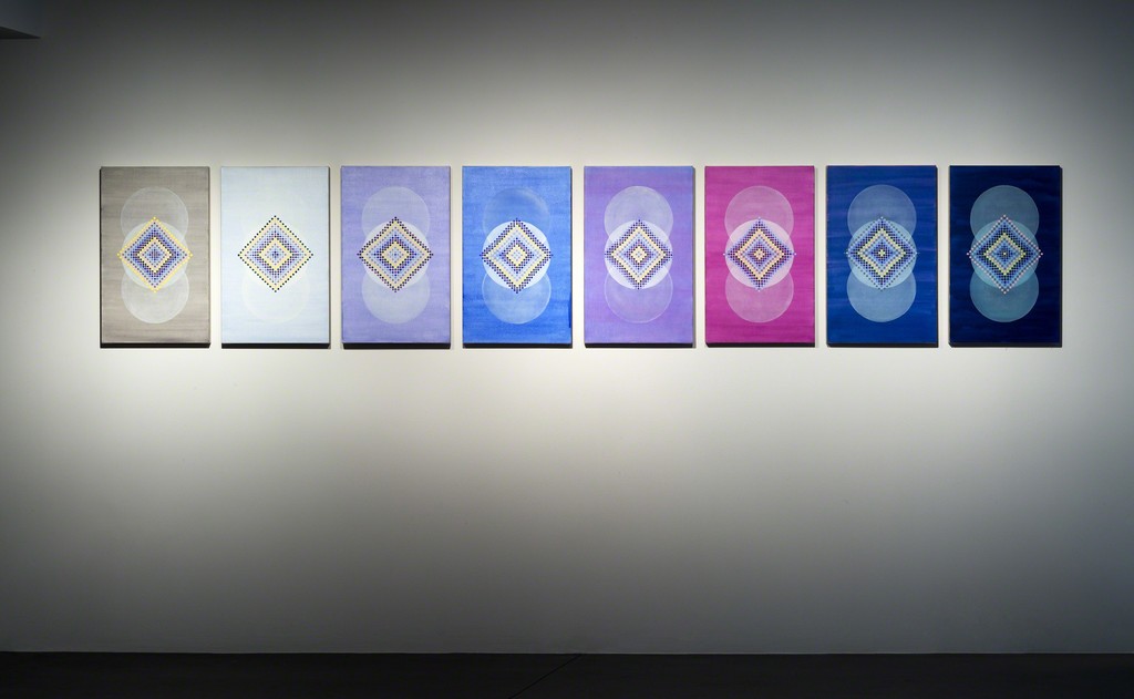 Installation view of Grace DeGennaro's work in Sixfold Symmetry: Pattern in Art and Science, Tang Teaching Museum, 2016, photo by Arthur Evans Installation view of Grace DeGennaro's work in Sixfold Symmetry: Pattern in Art and Science, Tang Teaching Museum, 2016, photo by Arthur Evans