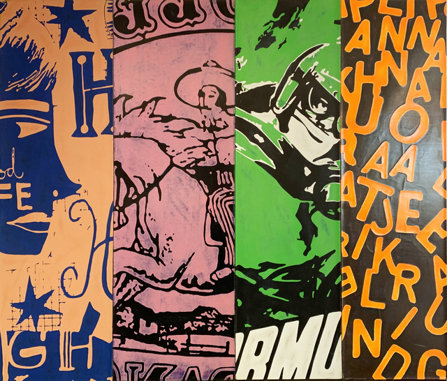 Bradley Narduzzi, ‘4 Billboard Panels #1 ’, 2019, Mixed Media, Mixed Media on Canvas, Julie Zener Gallery