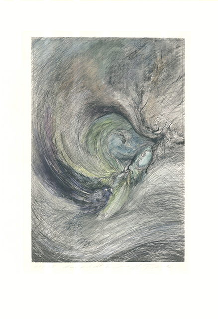 Irene M. Tschermak, ‘Mondgedicht’, 1994, Print, Hand-colored etching, Sylvan Cole Gallery