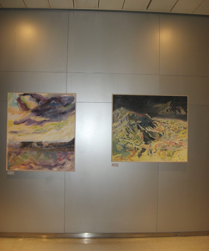 Elaine Galen's "Desert Storm", oil on canvas, 46x40 and Wilderness, Oil on Canvas, 40x45 on exhibit in New York City. Elaine Galen's "Desert Storm", oil on canvas, 46x40 and Wilderness, Oil on Canvas, 40x45 on exhibit in New York City.