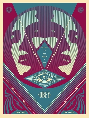 Shepard Fairey Silkscreen Print "I See Static Blue" Contemporary Art