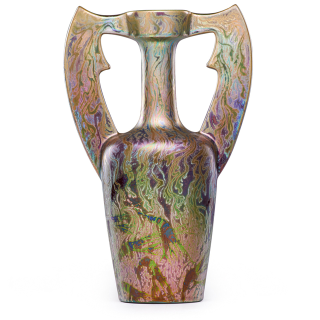 Clément Massier, ‘Fine Vase With Underwater Scene, Shrimp, And Flaring Handles, Golfe-Juan, France’, ca. 1900, Design/Decorative Art, Rago/Wright