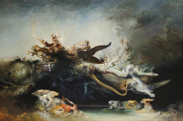 James Gleeson, ‘A Time of Uncertainty’, 1995, Painting, Oil on linen, Charles Nodrum Gallery