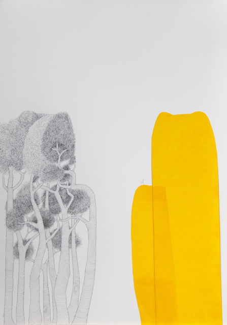 María Ángeles Atauri, ‘Yellow Mountain’, 2021, Painting, Ink on paper, Galería Marita Segovia