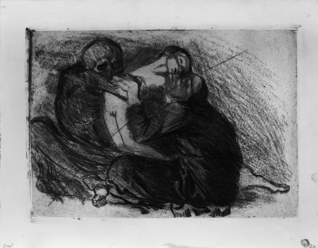 Käthe Kollwitz, ‘Death Snatches a Child from its Mother’, 1911, Drawing, Collage or other Work on Paper, Art Resource