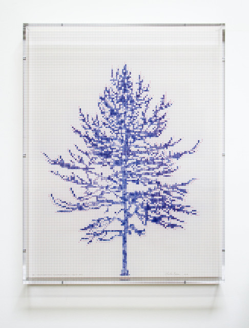 Charles Gaines, ‘Numbers and Trees, Tiergarten Series 3: Tree #1, April’, 2018, Print, Color aquatint and spitbite aquatint with printed acrylic box., Paulson Fontaine Press