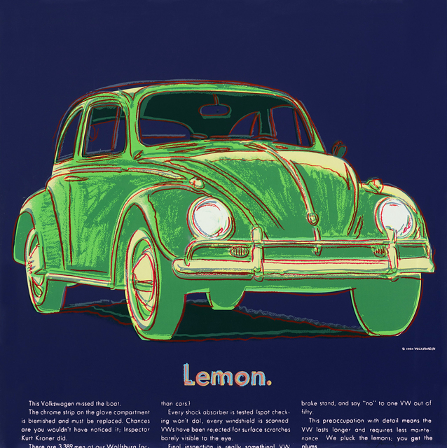 Andy Warhol, ‘Volkswagen (FS II.358)’, 1985, Print, Screenprint on Lenox Museum Board, Gormleys Fine Art