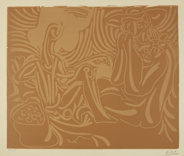Pablo Picasso, ‘Les Vendangeurs (B. 937; Ba. 1241)’, 1959, Print, Linoleum cut printed in two colors, Sotheby's