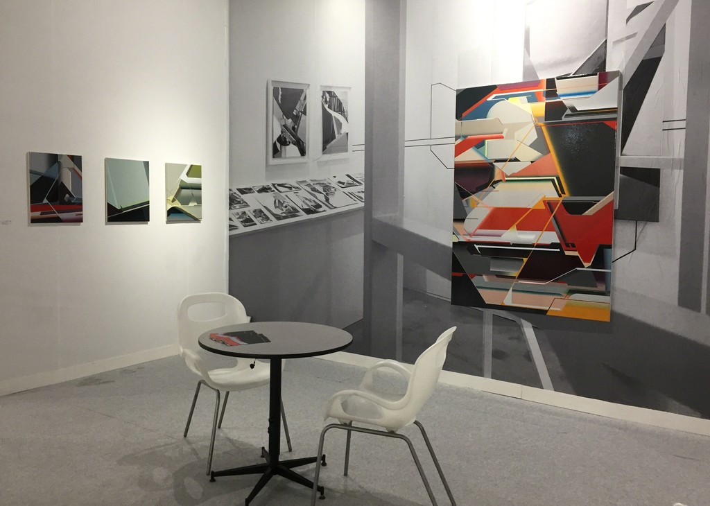 View of the Volta NY booth with paintings by Marc von der Hocht; photo: gallery View of the Volta NY booth with paintings by Marc von der Hocht; photo: gallery