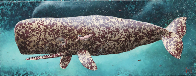 Sylvain Lefebvre, ‘The White Speckled Whale’, 2019, Painting, Mixed media on canvas, Rebecca Hossack Art Gallery