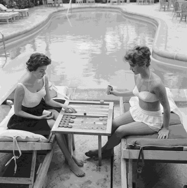 Slim Aarons, ‘Backgammon By The Pool’, 1959, IFAC Arts