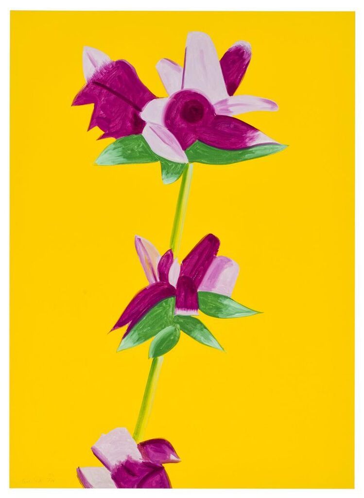 Alex Katz - Azaleas on Yellow, from Flowers