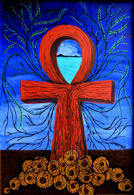 Zeinab Nour, ‘Orphalese Tree’, 2018, Painting, Acrylic on wood, Janet Rady Fine Art