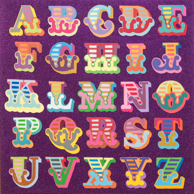 Ben Eine, ‘Glitter A-Z (Purple)’, 2018, Treason Gallery