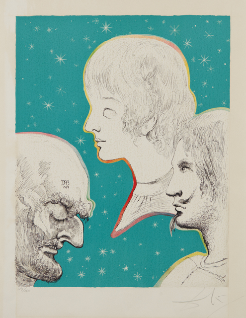 Salvador Dalí, ‘Merville and his Sons Reunited, from Three Plays by the Marquis de Sade’, 1969, Print, Lithograph in colors, on Arches paper, with full margins, Phillips
